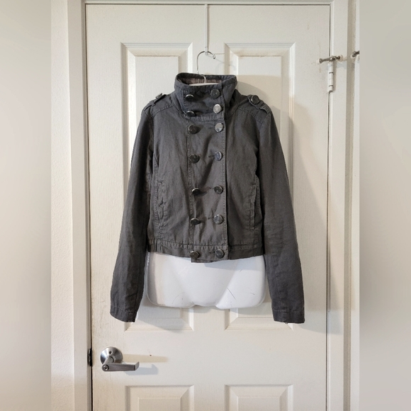 Sound & Matter | Cute Casual Gray Double-Breasted Short Jacket (SIZE M) - Picture 13 of 13